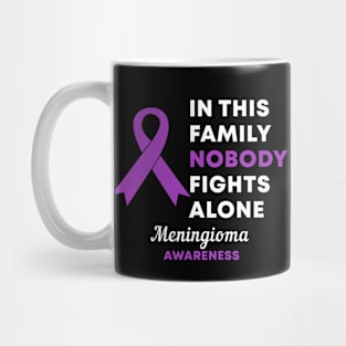 In This Family Nobody Fights Alone Meningioma Awareness Mug